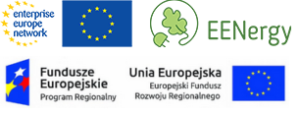 Logotypy funduszy europejskich i projektów związanych z energią.