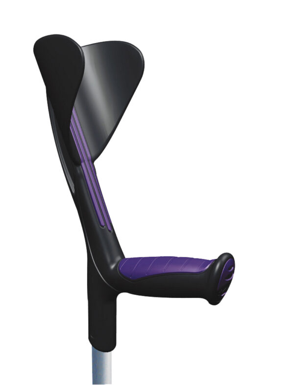 Rączka kuli, ergonomiczna, czarna z fioletowymi akcentami.