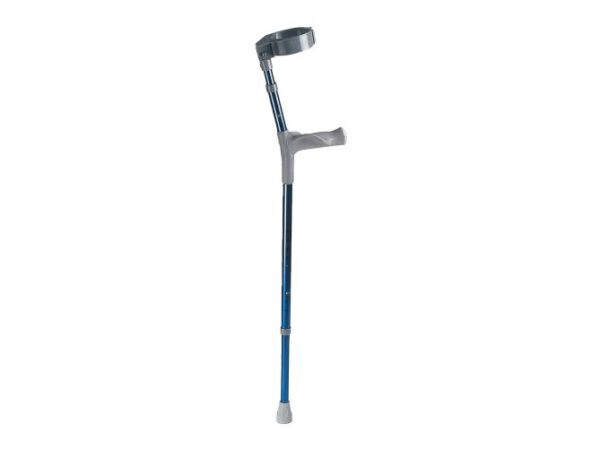 Laska ortopedyczna w kolorze niebieskim z ergonomiczną rączką.