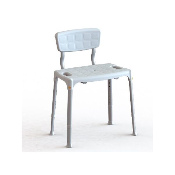 Krzesło w kolorze szarym z prostym, ergonomicznym designem.