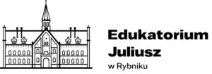 Logo Edukatorium Juliusz w Rybniku z wizerunkiem budynku.