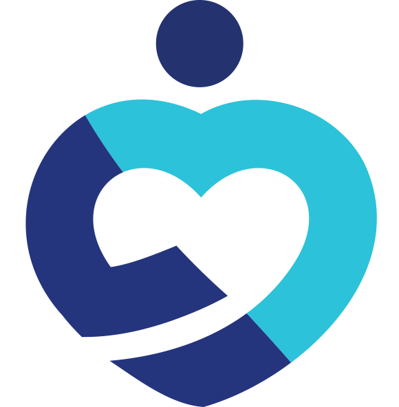 Ikona przedstawiająca serce z postacią w środku, symbol miłości i troski.