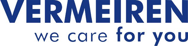 Logo firmy Vermeiren z hasłem "we care for you".