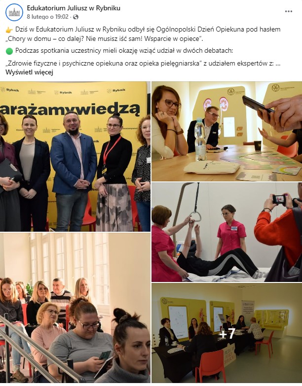 Spotkanie o wsparciu w opiece, z ekspertami i uczestnikami w Rybniku.