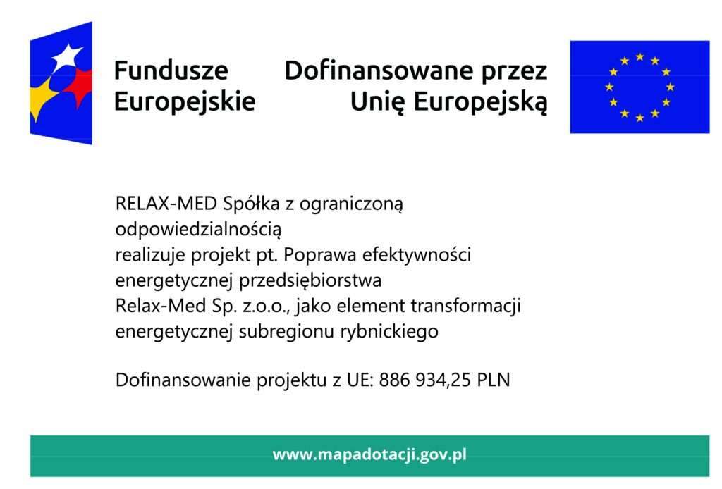 Fundusze Europejskie wspierają projekt poprawy efektywności energetycznej.